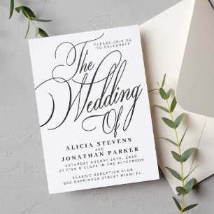 Classic vintage black and white wedding letterpress photo cards