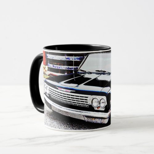 Classic Vintage Black Impala Car Art Mug Cup