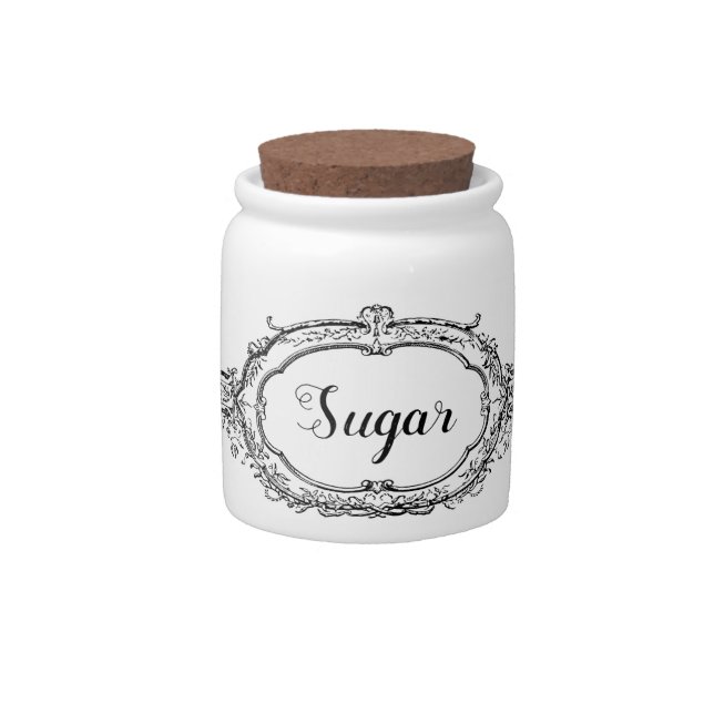 Classic Vintage Black & White Candy Jar (Front)