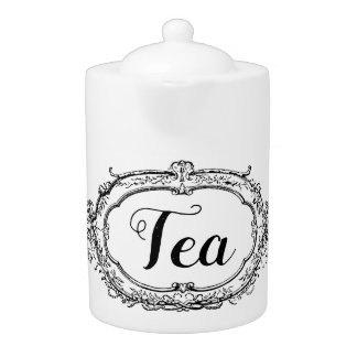 Classic Vintage Black & White Teapot