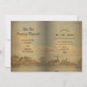 Classic Vintage book wedding Invitation