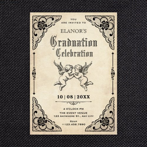 Classic vintage bridal shower invitation