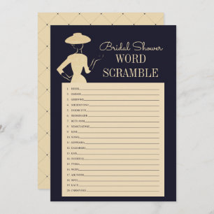 Classic Vintage Bridal Shower Word Scramble Card