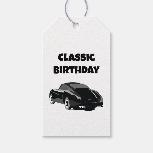 Classic Vintage Car Birthday Gift Tags