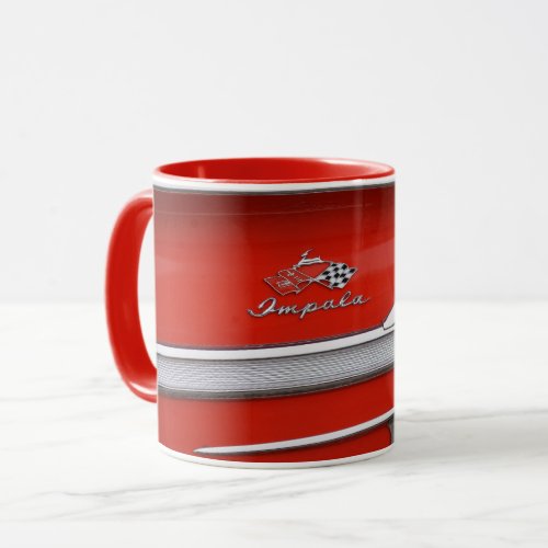 Classic Vintage Car Impala Logo and Chrome Lines  Mug