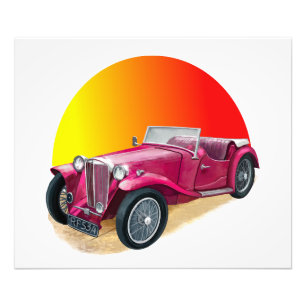 Classic Vintage Car in Red Photo Print