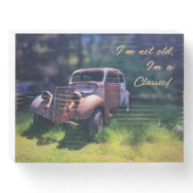 Classic Vintage Car Wood Box Sign "Classic"