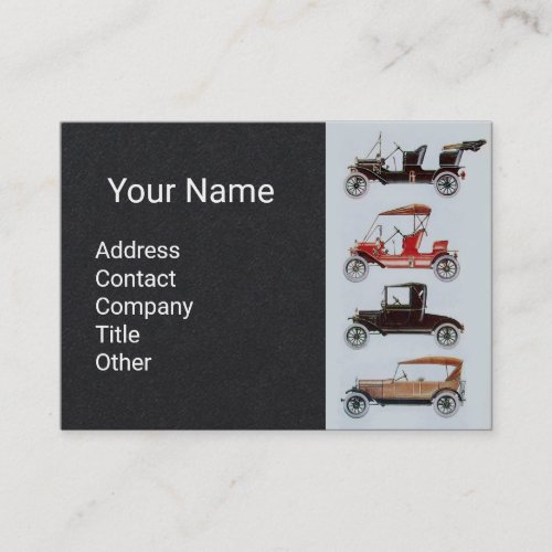 CLASSIC VINTAGE CARS Auto Automotive Black Paper Business Card