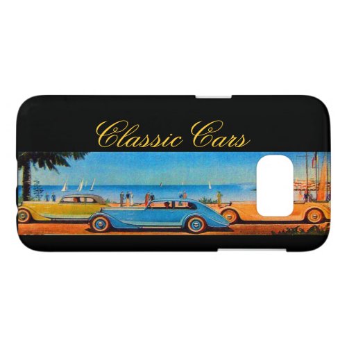 CLASSIC VINTAGE CARS Yellow Blue Samsung Galaxy S7 Case
