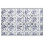 Classic Vintage Chic Dutch Windmill Delft Blue Fabric