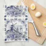 Classic Vintage Chic Dutch Windmill Delft Blue Towel<br><div class="desc">Beautiful and elegant image of typical and customary Dutch windmills and farm landscape scenery design. Ornate and elegant design for the lover of traditional Delfts Blue pottery and ceramics from the Netherlands. But also for the fancy artistic interior decorator, the artsy fashion diva, popular hip trendsetter, vintage mod retro, modernist,...</div>