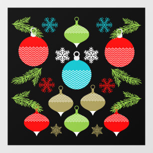 Classic Vintage Christmas Bauble Ornament Wall Decal