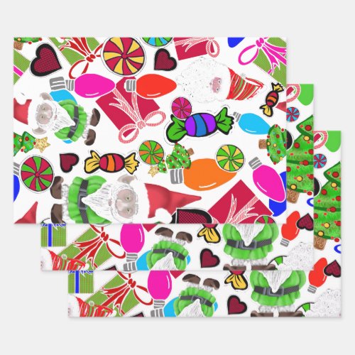 Classic Vintage Christmas Collage  Wrapping Paper Sheets