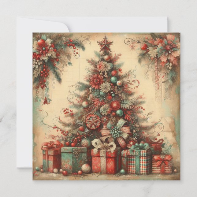 Classic Vintage Christmas Greeting Card (Front)