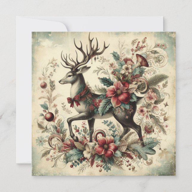 Classic Vintage Christmas Greeting Card (Front)