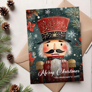 Classic vintage Christmas nutcracker digital Holiday Card