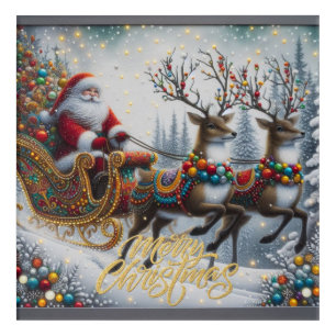 Classic/Vintage Christmas Santa & reindeer  Acrylic Print