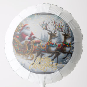 Classic/Vintage Christmas Santa & reindeer  Balloon