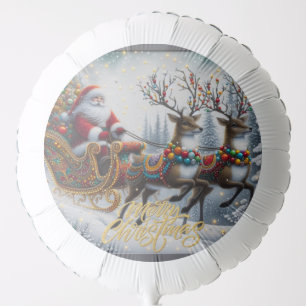 Classic/Vintage Christmas Santa & reindeer Balloon