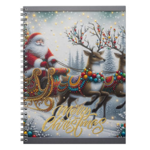 Classic/Vintage Christmas Santa & reindeer Notebook