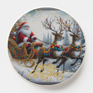 Classic/Vintage Christmas Santa & reindeer PopSocket