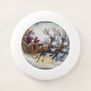 Classic/Vintage Christmas Santa & reindeer Wham-O Frisbee