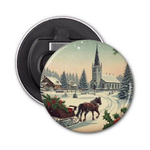 Classic/Vintage Christmas scene Bottle Opener