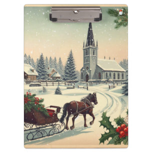 Classic/Vintage Christmas scene  Clipboard