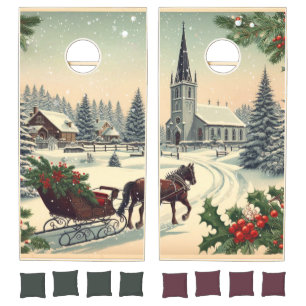 Classic/Vintage Christmas scene  Cornhole Set