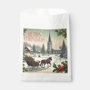 Classic/Vintage Christmas scene  Favor Bag