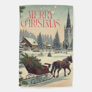Classic/Vintage Christmas scene Garden Flag