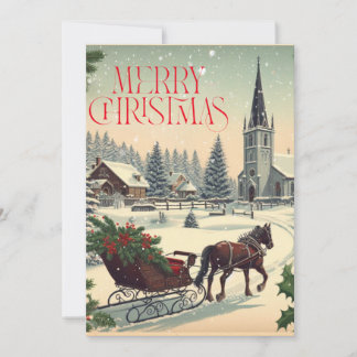 Classic/Vintage Christmas scene Holiday Card