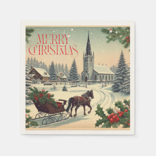 Classic/Vintage Christmas scene Napkins