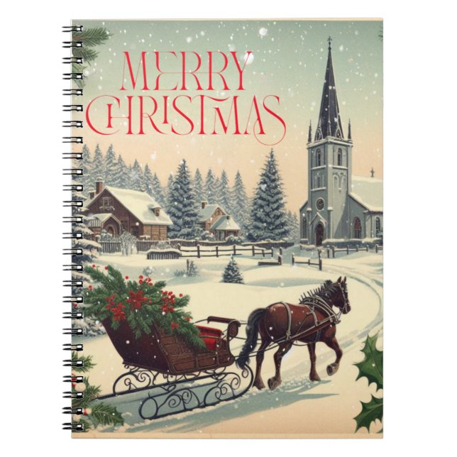 Classic/Vintage Christmas scene  Notebook (Front)