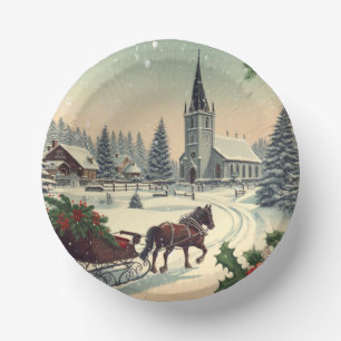 Classic/Vintage Christmas scene  Paper Bowls