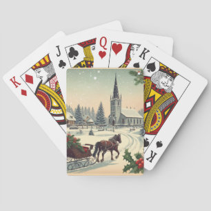 Classic/Vintage Christmas scene Poker Cards