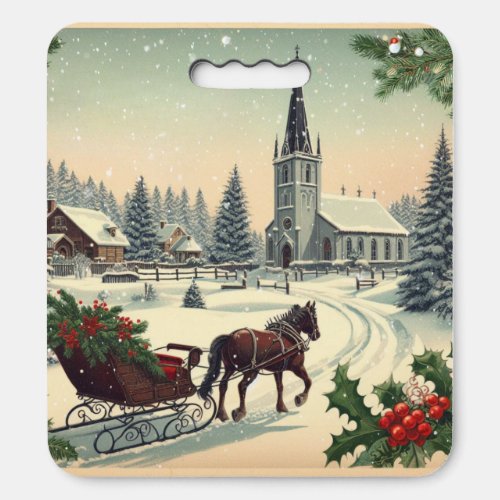 ClassicVintage Christmas scene  Seat Cushion