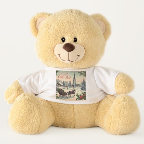 ClassicVintage Christmas scene  Teddy Bear