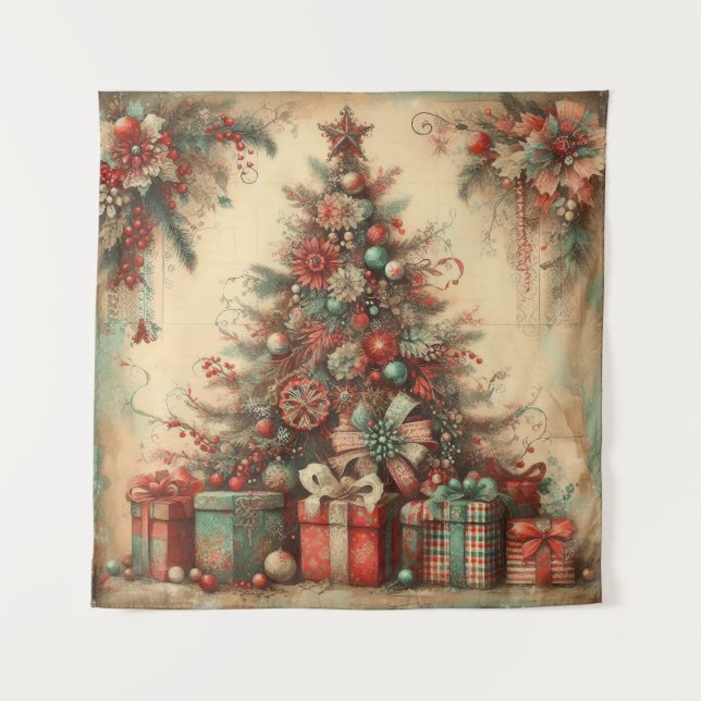 Classic Vintage Christmas Tapestry (Front)