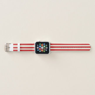 Classic Vintage Circus Tent Red and Cream Stripes Apple Watch Band