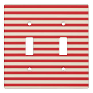 Classic Vintage Circus Tent Red and Cream Stripes Light Switch Cover