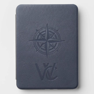 Classic Vintage Compass & Monogram Leather-Style C Kindle Cover