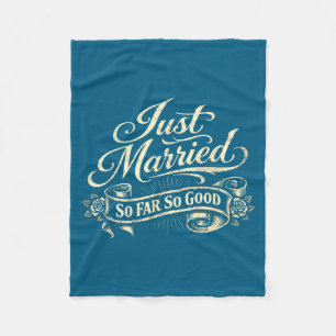 Classic vintage couple married funny newlywed fleece blanket