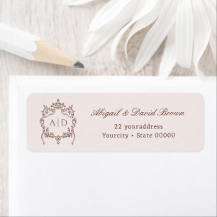 Classic Vintage Crest Wedding Return Address Label
