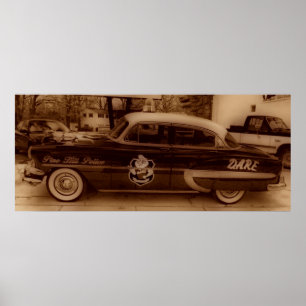 Classic Vintage D.A.R.E Police Car Poster