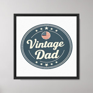 Classic Vintage Dad Retro Badge Stars & Stripes De Canvas Print