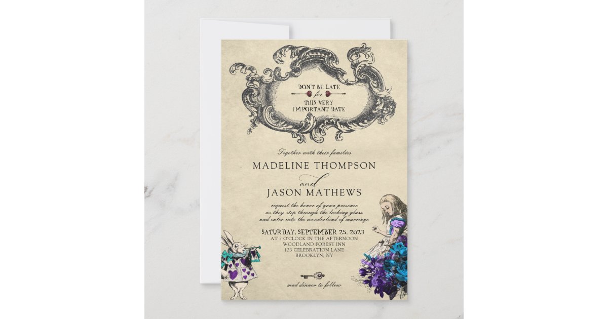 Madeline Classic Border Monogram Wedding Invitation