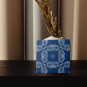 Classic Vintage Elegant Cobalt Blue And White Ceramic Tile