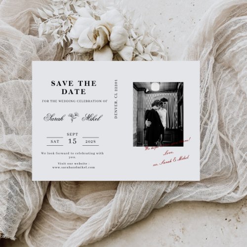 Classic Vintage Elegant Script Photo Wedding Save The Date