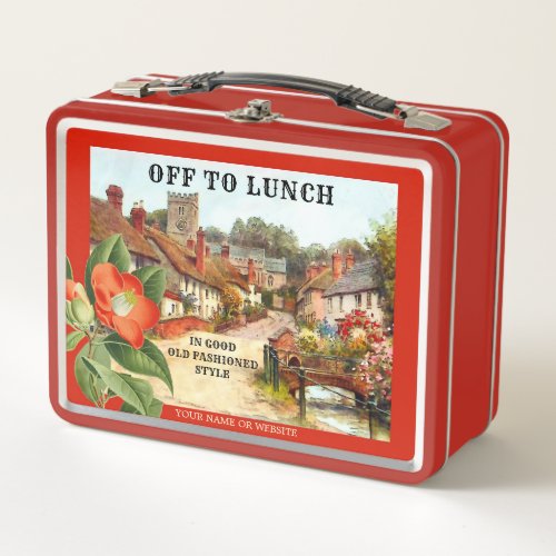 Classic Vintage English Village Painted Lunch Box